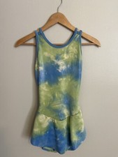 GK Women s Figure Skating Dress - Ice Skating Dress - Small - Blue Green Marble