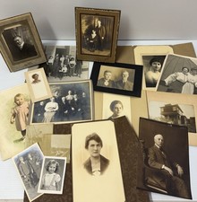 Mixed Lot Antique Early 1900's Black White Photos Women Men Babies Children