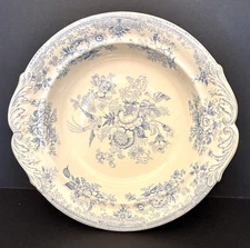Antique Asiatic Pheasants Bowl Vegetable Serving 10 1/2 in Transferware READ