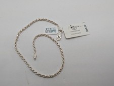 NWT  Gianni Bernini Sterling Silver 925  Rope Chain Anklet - Italy- 10 inch