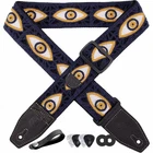 YIKOKO Guitar Strap, 2 inch Eyes Knit Guitar Straps with Full Grain Leather E...