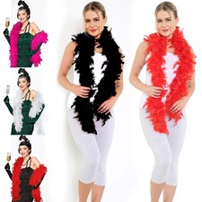 FEATHER BOA BURLESQUE DANCE FANCY DRESS HEN NIGHT ACCESSORY SHOWGIRL 150CM 115GM