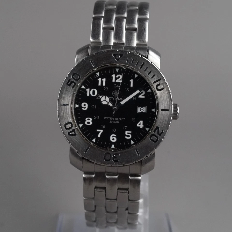 Reloj Hombre CYMA Diver 931 ESFERA NEGRA 39mm Vintage Batería Nueva Foto 4 de 4
