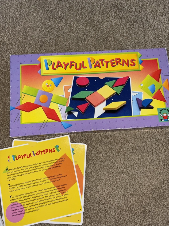 Discovery Toys Playful Patterns Design Shape Activity Game Vintage 1991