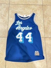 Hardwood Classics Los Angeles Lakers Jerry West #44 Blue Men's Jersey Size M