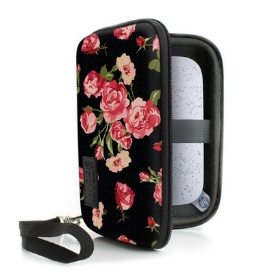 USA GEAR Hard Shell HP Sprocket Pocket Printer Carrying Case - Floral