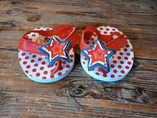 Patriotic Red White Blue Build A Bear Accessory Thong Flip Flops Summer Beach