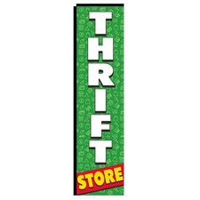 Thrift Store Rectangle Flag Swooper Banner Outdoor Advertising signs, 3x12ft...