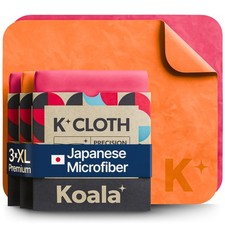 Koala Lens Cleaning Cloth Japanese Microfiber 3 Pack XL , Pink / Orange