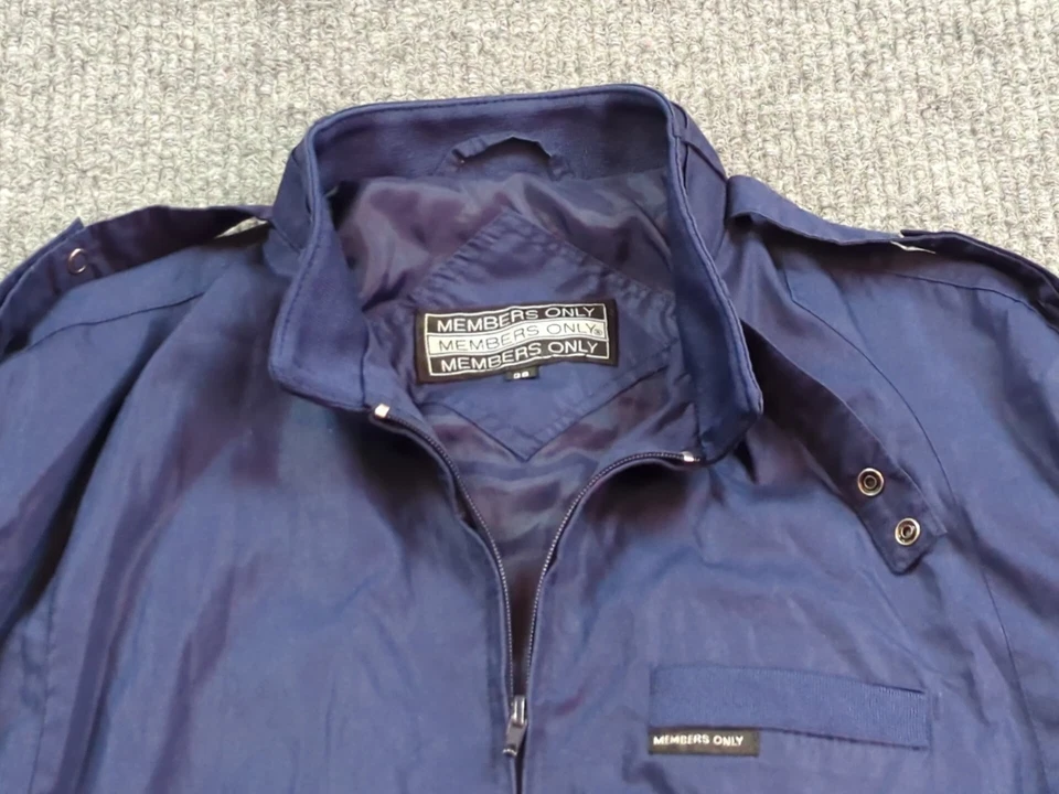 Винтажный членов только куртка мужская 38 синий ретро мод Bomber хлопковая смесь - Изображение 2 из 4