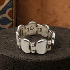 Vintage MCR Mexico 925 Sterling Silver Articulated Link Ring Sz10 Eagle 1 Mark