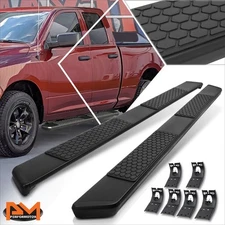For 09-22 Dodge Ram Truck Quad Cab 5.5" Side Step Nerf Bar Running Board Black
