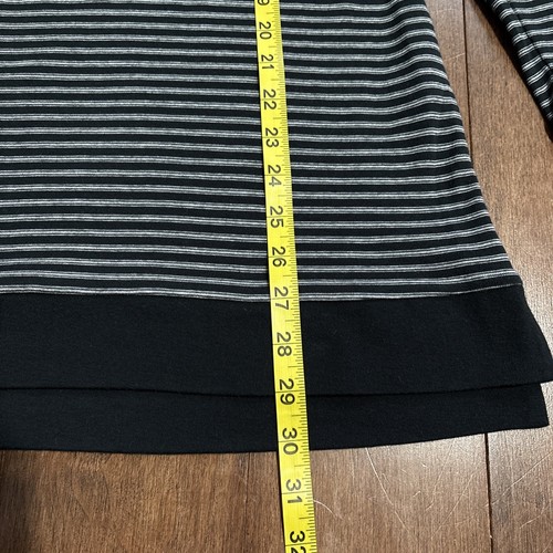 J.Jill Perfect Pima Baumwolle Langarm Tunika Top Damen S schwarz Streifen U-Boot-Ausschnitt - Bild 8 von 16