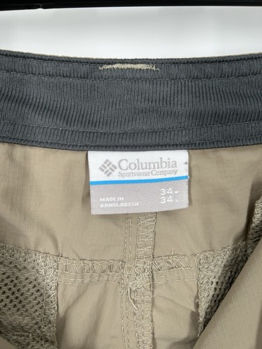 Columbia Zip Off Convertible Hiking Cargo Pockets Pants 100% Nylon Size 34x34 - Picture 3 of 9