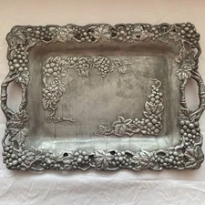 Arthur Court grape collection clutch tray 18" X 13” handled server vintage 1995