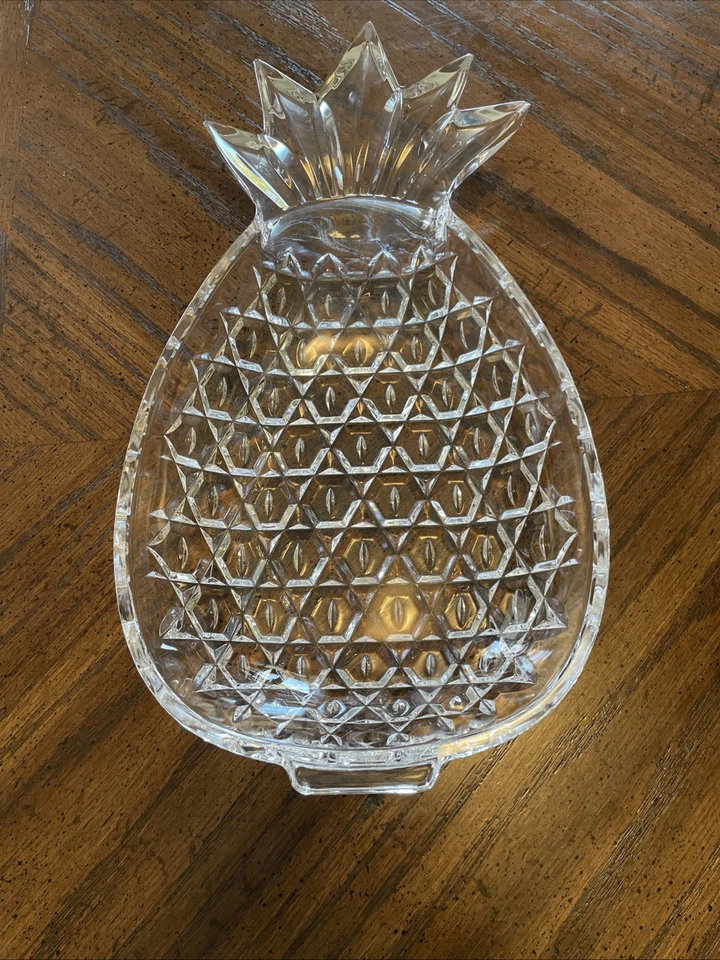 "GODINGER Corte Cristal Piña Hospitalidad Plato Cuenco 14"" X 7.5"" HERMOSO" Foto 2 de 4