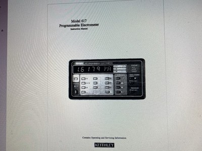 Keithley Model 617 User  Manual Digital