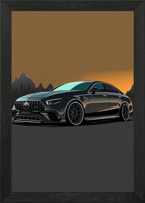 Mercedes E Coupe Framed Wall Art Poster Canvas Print Picture