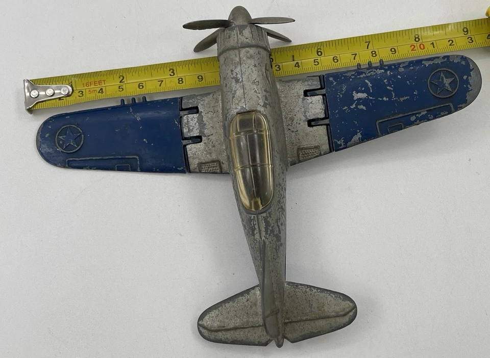 Avión de juguete de metal fundido a presión de colección, probablemente un juguete Hubley Kiddie Foto 4 de 4