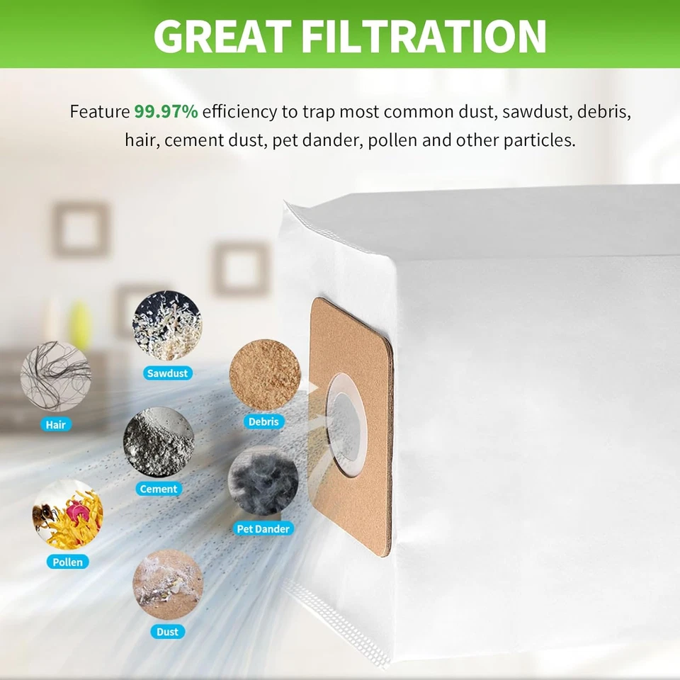 10 Pack Replacement VACBP6 HEPA Filter Bags for Atrix Ergo 8 Quart Backpack Vacu - Image 3 of 4