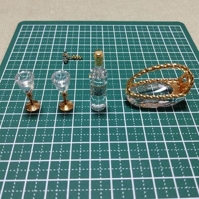 Swarovski Crystal Miniature Wine Bottle and Glass Set Used | eBay