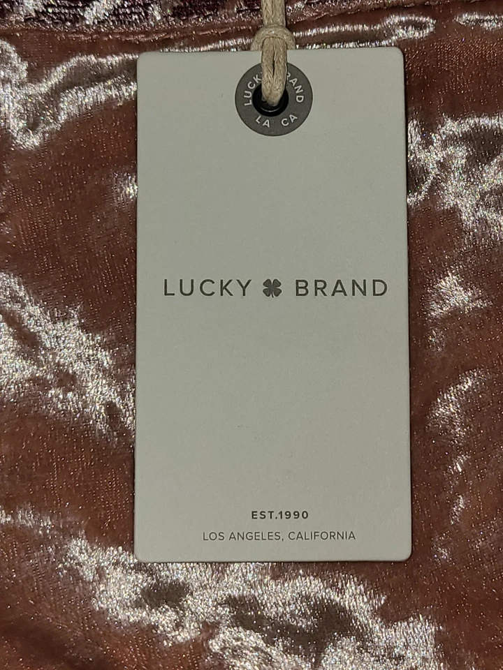 Новый с Ярлыками Lucky Brand румяна розовый бархат холодные плечи платье размер XS - Изображение 4 из 4