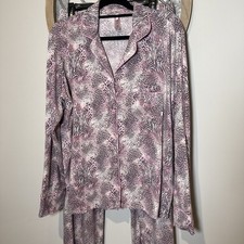 Skims PJ Set Bloom Mini Animal Print Sz Large LSleeve Drawstring Pant New W/Tag