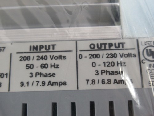 Leeson 174457 Adj. Speed AC Motor Control 2HP 208/240V 50/60Hz 9.1/7.9A ! NEW ! - Picture 3 of 4