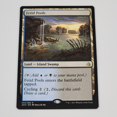 MTG Fetid Pools NM Amonkhet Rare Magic the Gathering Land Card Island Swamp