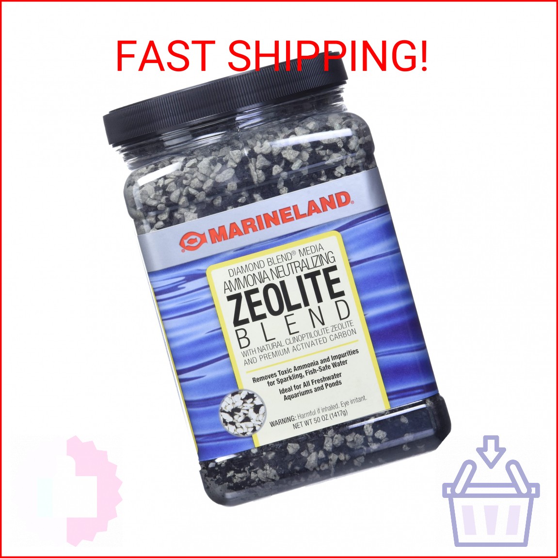 Marineland Diamond Blend 50 Ounces, Ammonia-Neutralizing Zeolite