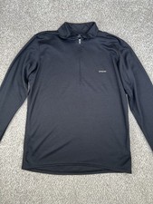 Patagonia Capilene Mens Small Black Quarter Zip Pullover Base Layer Made In USA