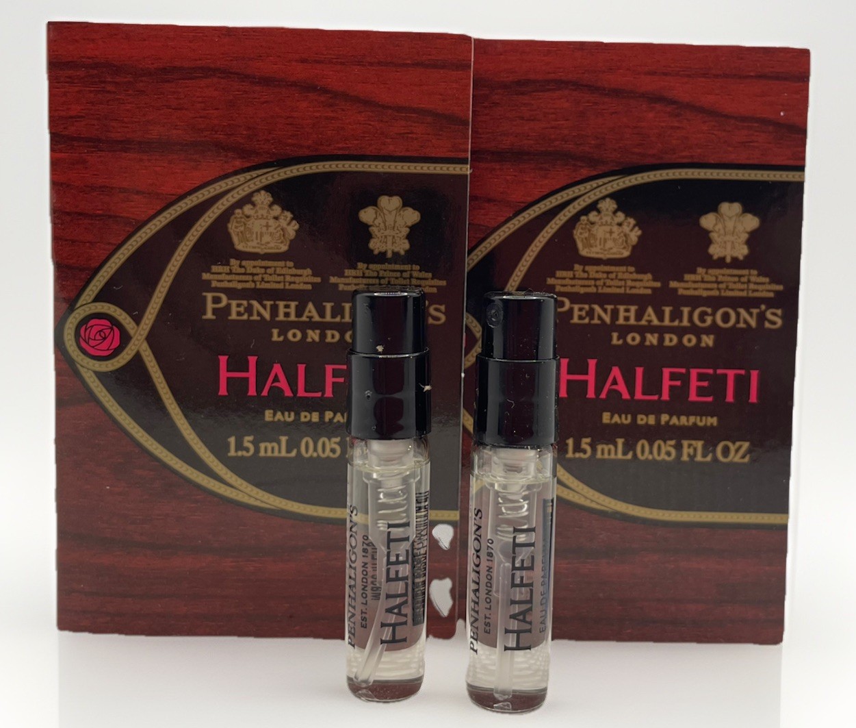 2 X Penhaligon”s• Halfeti • Eau de Parfum • Sample Spray 1.5ml • New Carded
