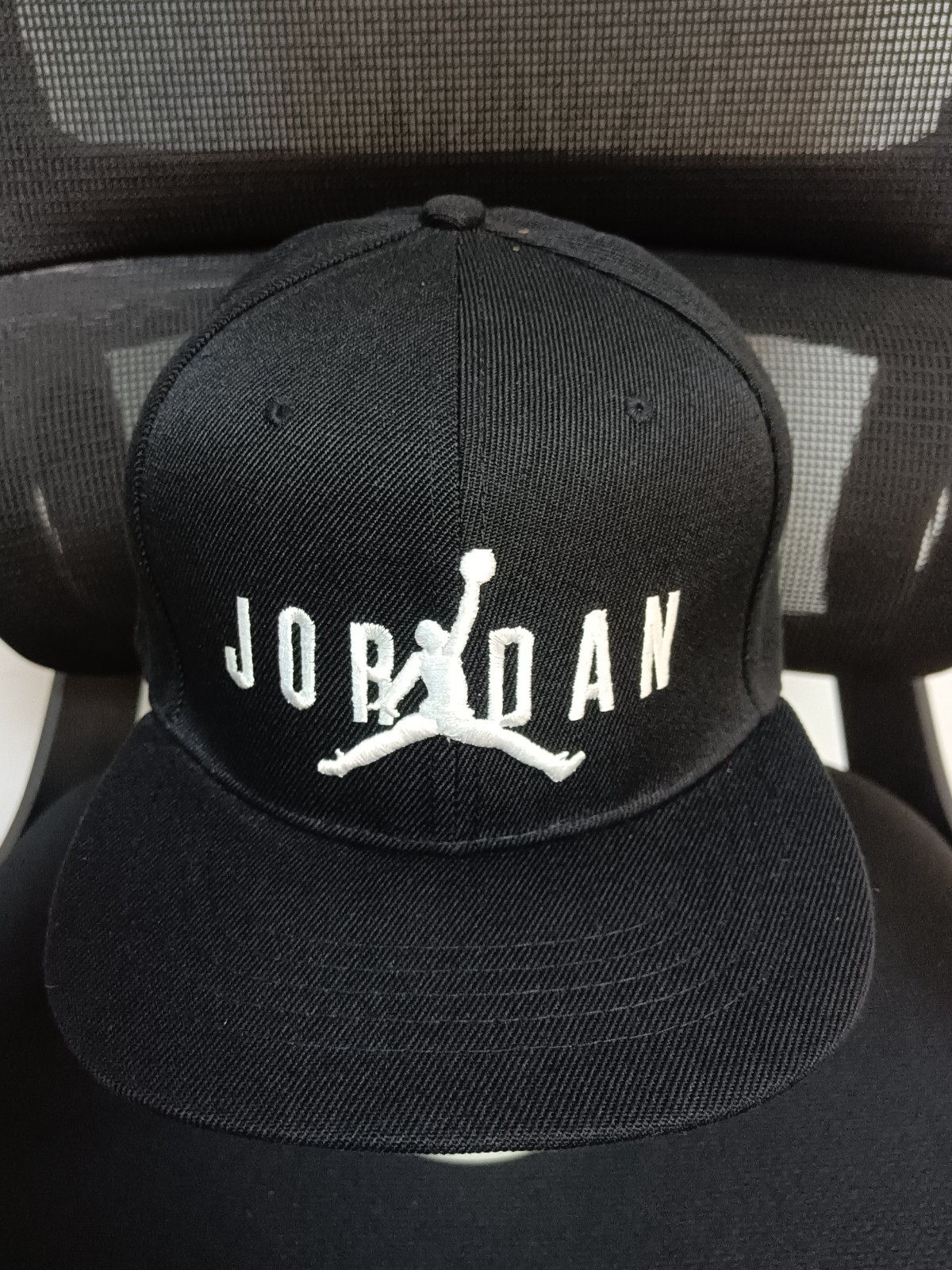 Jordan Outdoor Casual Sports Black Flat-Brim Cap Embroidered Logo