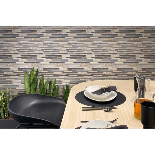 Apollo tile 12" x 12" Soleil Polished Matte Gray Beige Glass Grey
