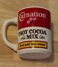 Carnation Hot Cocoa Mix Advertising mug set of 4 Mint In original box FREE SHIP!