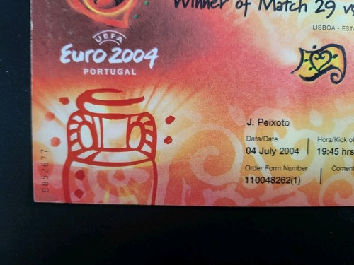 Final Ticket UEFA Euro 2004 Portugal v Greece - Picture 2 of 7