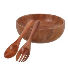 Large Bowl Kitchen Tableware Wood Salad Versatile Bowls with Servers