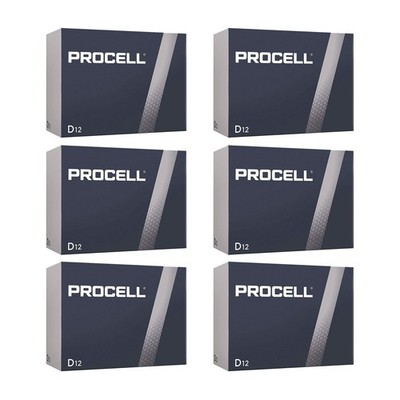 Procell Alkaline D Batteries, 1.5V - 6 packs of 12 (Case of 72) (PC1300)