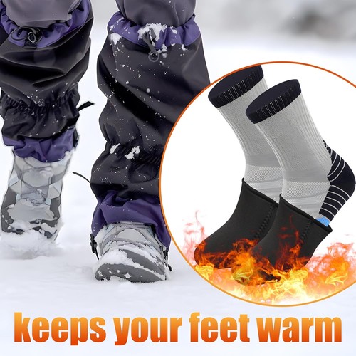 2 Pairs 3mm Neoprene Toe Warmers Black Feet Warmer Covers Large, - Picture 5 of 7