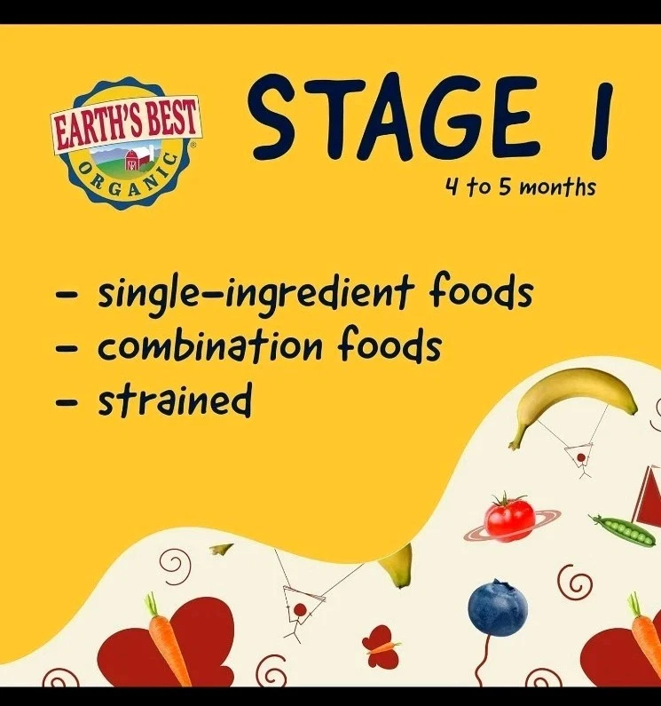 Earth's Best frascos de comida orgánica para bebés, puré de frutas etapa 1 para bebés de 4 meses Foto 3 de 4
