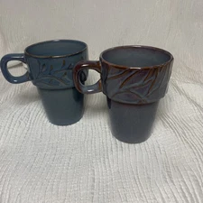 MercAsia Ceramic Stackable Shabby Mug Cup Set Of 2
