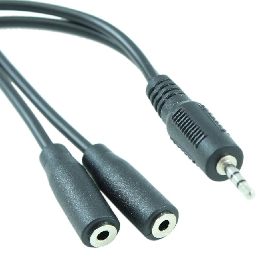 2.5mm 3 Conductor TRS Y-Split:1 Male to 2 Female Stereo Adapter Cable - Image 2 of 2