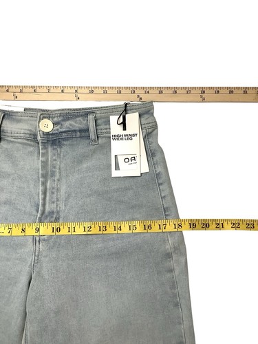 New OAT New York High Waist Wide Leg Raw Hem Light Wash Jeans Size 8 (29x30) - Picture 8 of 9