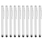 10 sztuk brokatowych rysików do ekranów dotykowych metalowy długopis pojemnościowy, biały