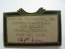 1949 Helena Mt Jefferson- Central School Award Tin Badge Souvenir