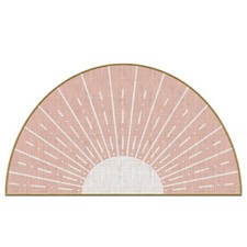 Pink Boho Linen Doormat for Home, Kitchen, Girls Room Entrance - Bohemian Sty...