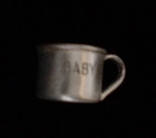 Miniature Sterling Silver Baby Cup Dollhouse Size Nursery Infant