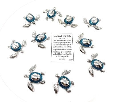 #ad Set of 10 Good Luck Sea Turtles Pocket Charms with Story Card by Ganz $17.59