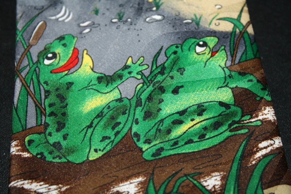 Budweiser пиво галстук бутон грузовик с лягушками 1996 мужской галстук - EEX = - Изображение 2 из 4