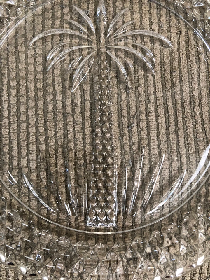 Godinger Palm Tree Crystal Salad / Dessert Plate 7 1/2" W. EUC - Image 3 of 4
